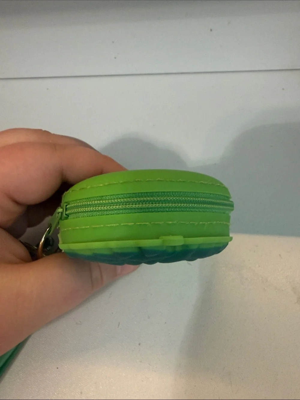 Green Hulk Face wallet with Keychains, with Teal Ninja Warrios Strap